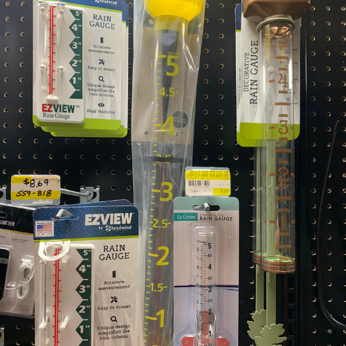 EZ View rain gauges.