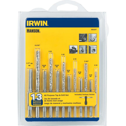 Irwin Hanson 13-Piece All-Purpose Tap & Drill Bit Set
